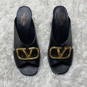 VLOGO Leather Mule Sandals 35
